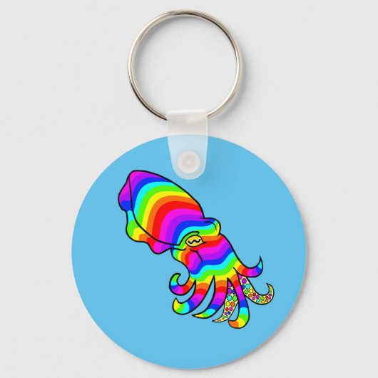 Rainbow Cuttlefish key ring Sleutelhanger (Voorkant)