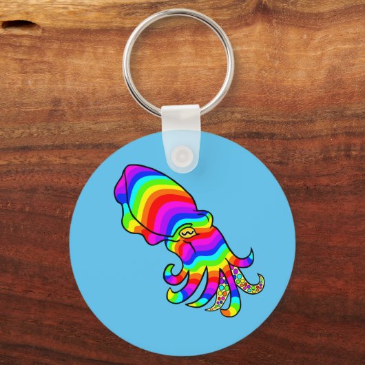 Rainbow Cuttlefish key ring Sleutelhanger (Voorkant)