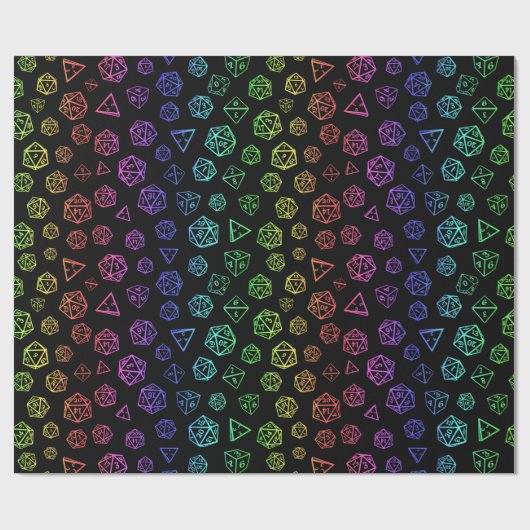 Rainbow D20 rollenspel dobbelpatroon Cadeaupapier (Vlak)