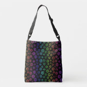 Rainbow D20 RPG Dice Pattern Crossbody Tas (Achterkant)