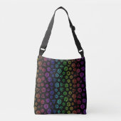 Rainbow D20 RPG Dice Pattern Crossbody Tas (Voorkant)
