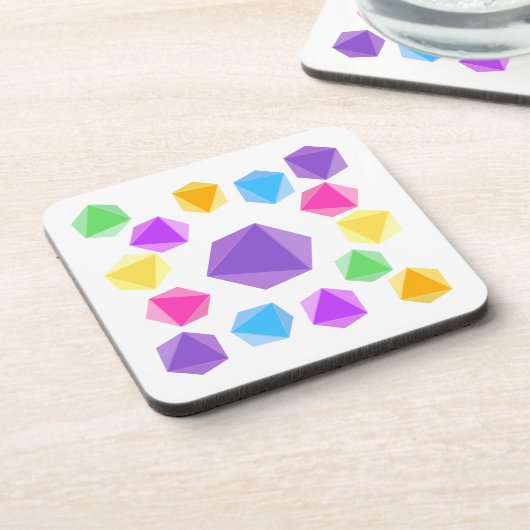 Rainbow D8 Dice Drink Coasters Bier Onderzetter (Linkerzijde)