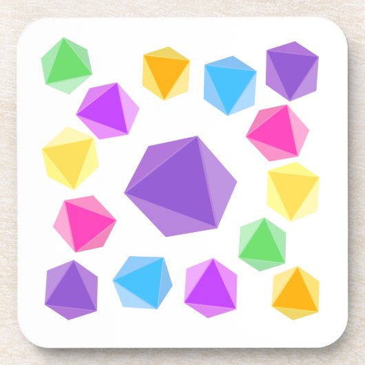 Rainbow D8 Dice Drink Coasters Bier Onderzetter (Voorkant)