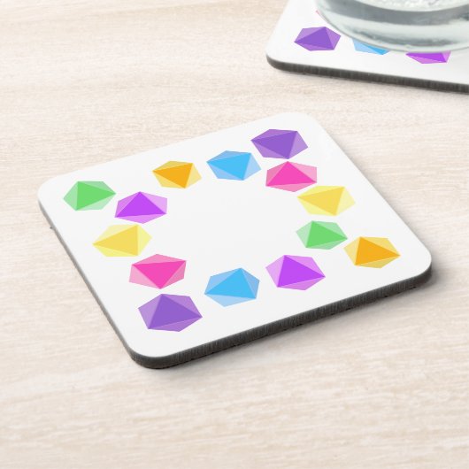 Rainbow D8 Dice Drink Coasters Bier Onderzetter (Linkerzijde)