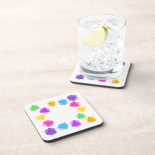Rainbow D8 Dice Drink Coasters Bier Onderzetter