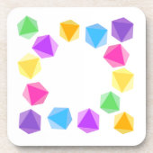 Rainbow D8 Dice Drink Coasters Bier Onderzetter (Voorkant)