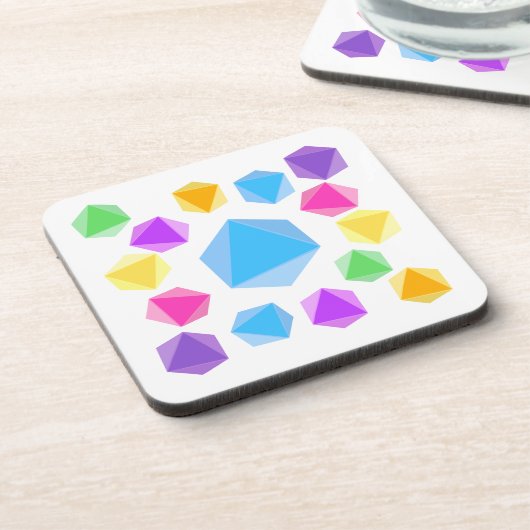 Rainbow D8 Dice Drink Coasters Bier Onderzetter (Linkerzijde)