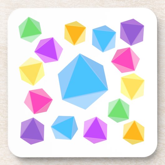 Rainbow D8 Dice Drink Coasters Bier Onderzetter (Voorkant)