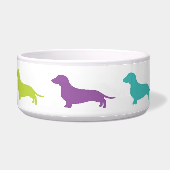Rainbow Dachshund bowl Voerbakje (Voorkant)