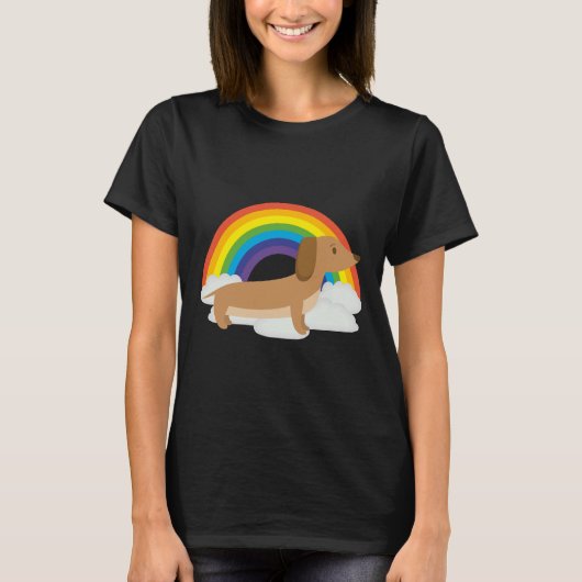 Rainbow Dachshund Dachshund Idea T-shirt (Voorkant)