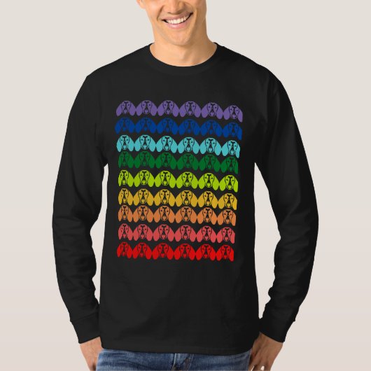 Rainbow Dachshund Pattern T-shirt (Voorkant)