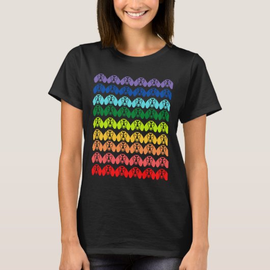 Rainbow Dachshund Pattern T-shirt (Voorkant)