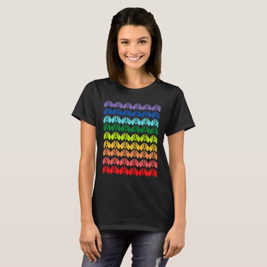 Rainbow Dachshund Pattern T-shirt (Voorkant volledig)