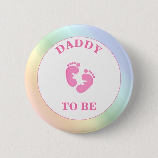 Rainbow Dad to be (Girl) Pinback Button (Voorkant)