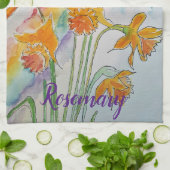 Rainbow Daffodil Spring Waterverf Floral Flower Theedoek (Gevouwen)