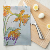 Rainbow Daffodil Spring Waterverf Floral Flower Theedoek (Quarter Fold)