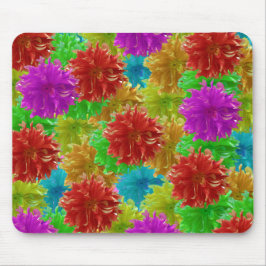 Rainbow Dahlia Flower Explosion Muismat