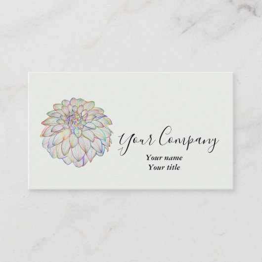 Rainbow Dahlia Visitekaartje (Voorkant)