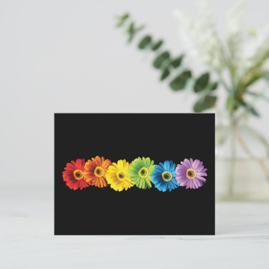 Rainbow Daisies Briefkaart (Staand voorkant)