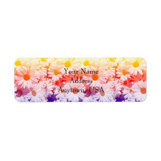 Rainbow Daisies Etiket (Voorkant)