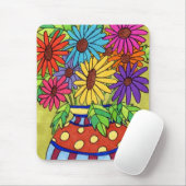 Rainbow Daisies in Designer Vase Muismat (Met muis)