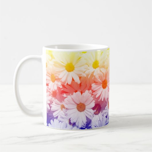Rainbow Daisies Koffiemok (Links)
