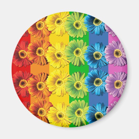 Rainbow Daisies Magneet (Voorkant)