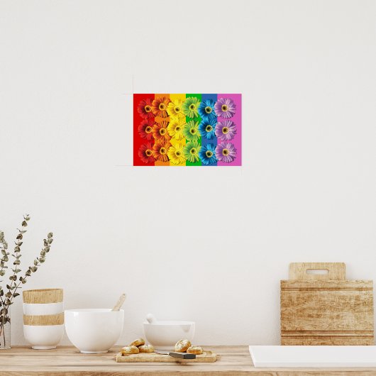 Rainbow Daisies Poster (Keuken)