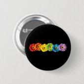 Rainbow Daisies Ronde Button 5,7 Cm (Voorkant /achterkant)