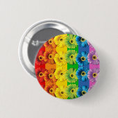 Rainbow Daisies Ronde Button 5,7 Cm (Voorkant /achterkant)