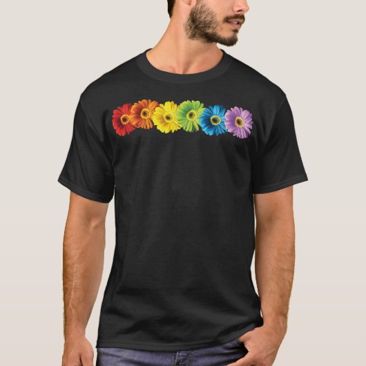Rainbow Daisies T-shirt (Voorkant)