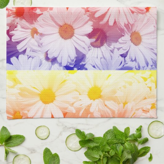 Rainbow Daisies Theedoek (Gevouwen)