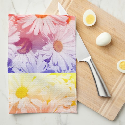 Rainbow Daisies Theedoek (Quarter Fold)