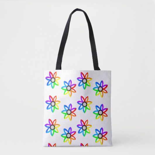 Rainbow Daisies Tote Bag (Voorkant)