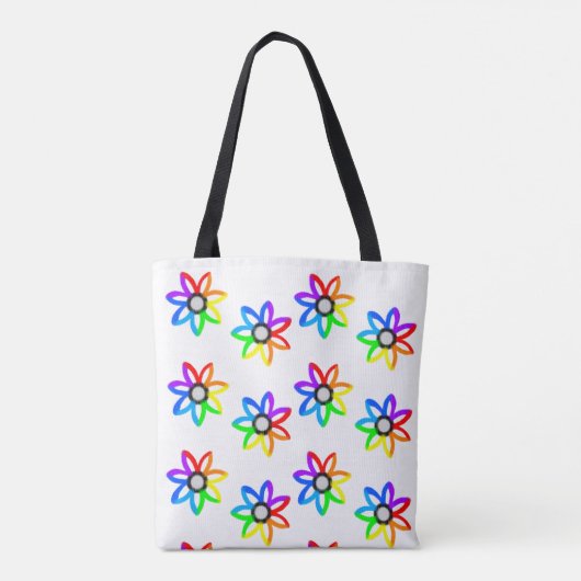 Rainbow Daisies Tote Bag (Achterkant)