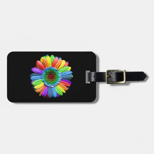 Rainbow Daisy Bagagelabel (Voorkant horizontaal)