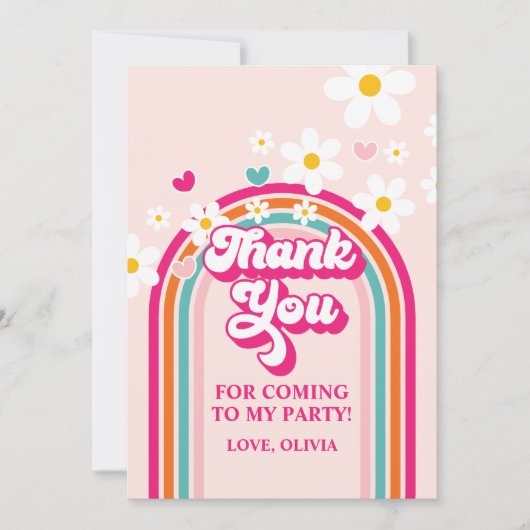 Rainbow Daisy bedankt Kaart (Voorkant)