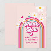 Rainbow Daisy bedankt Kaart (Voorkant / Achterkant)