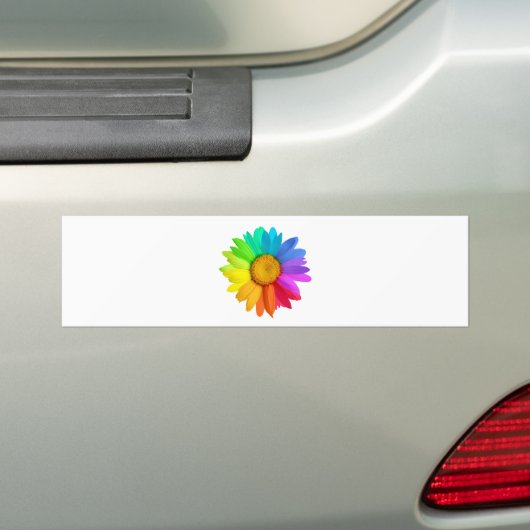 Rainbow Daisy Bumpersticker (Op auto)
