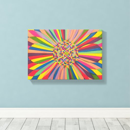Rainbow Daisy Canvas Afdruk (Insitu (Houten vloer))