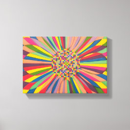 Rainbow Daisy Canvas Afdruk