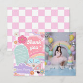 Rainbow Daisy Car Bedankkaart (Voorkant / Achterkant)