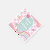 Rainbow Daisy Car Birthday Napkin Servet (Hoek)