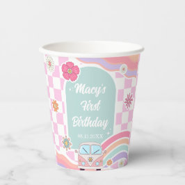 Rainbow Daisy Car Birthday Papieren Bekers