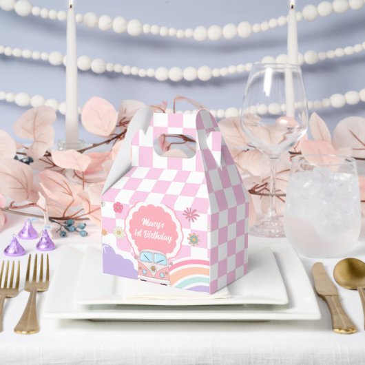 Rainbow Daisy Floral Car Birthday Bedankdoosjes (Huwelijk)