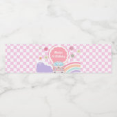 Rainbow Daisy Floral Car Birthday Waterfles Etiket (Enkel label)