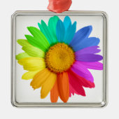Rainbow Daisy Metalen Ornament (Voorkant)
