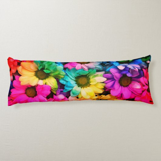 Rainbow Daisy Print Body Pillow Lichaamskussen (Achterkant)