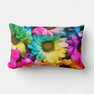 Rainbow Daisy Print Lumbar Pillow Kussen