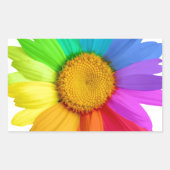 Rainbow Daisy Rechthoekige Sticker (Voorkant)